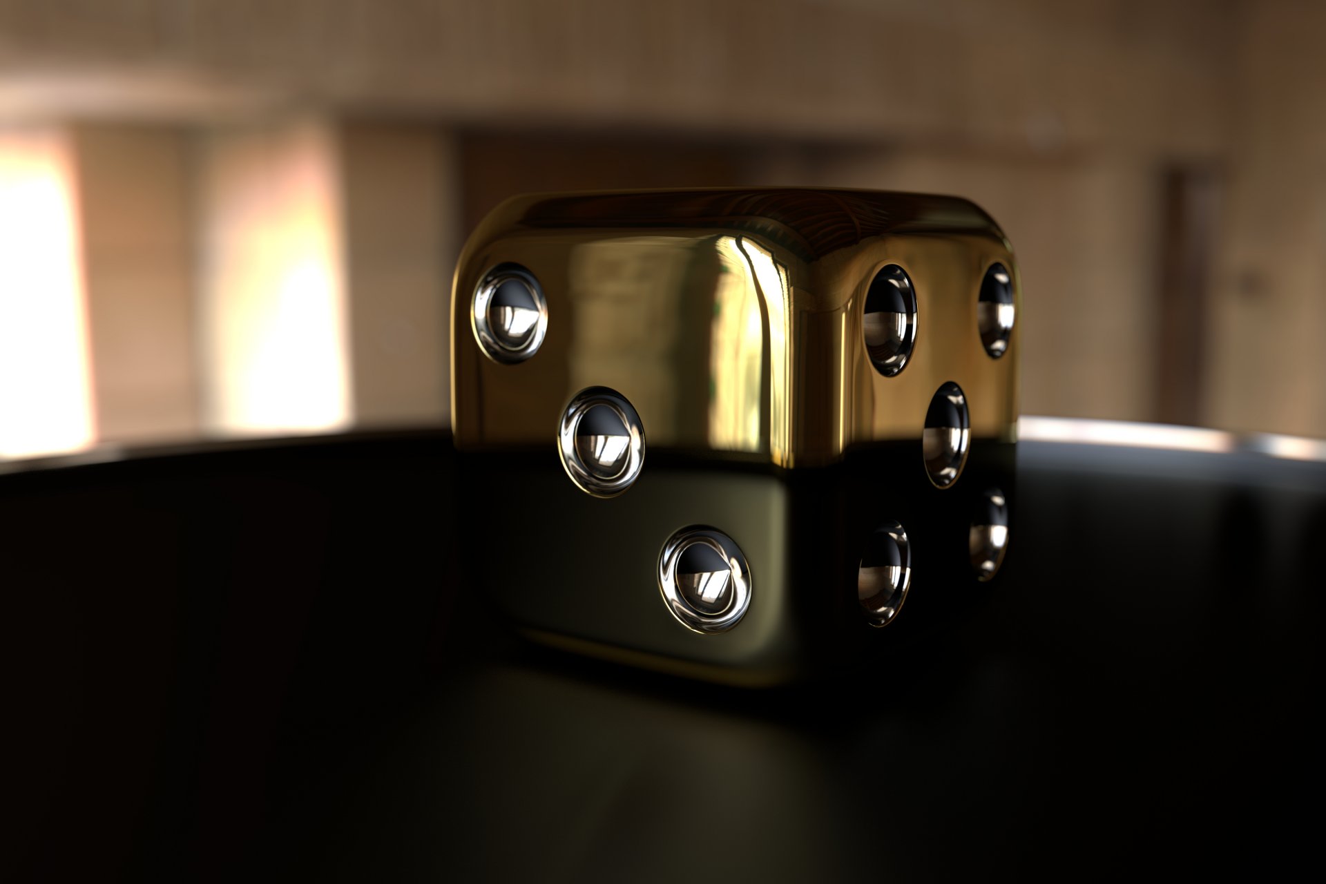 cubo d oro headwitcher immagine 3d rendering astratto