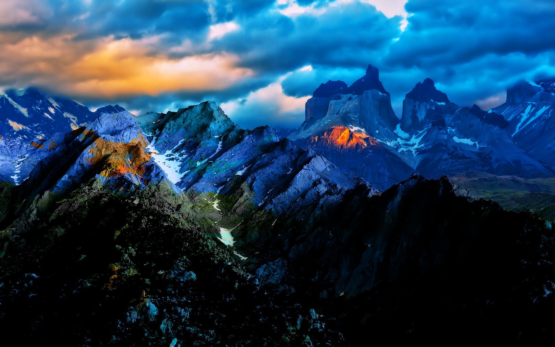 chile sky clouds mountains light sunset clouds landscape nature