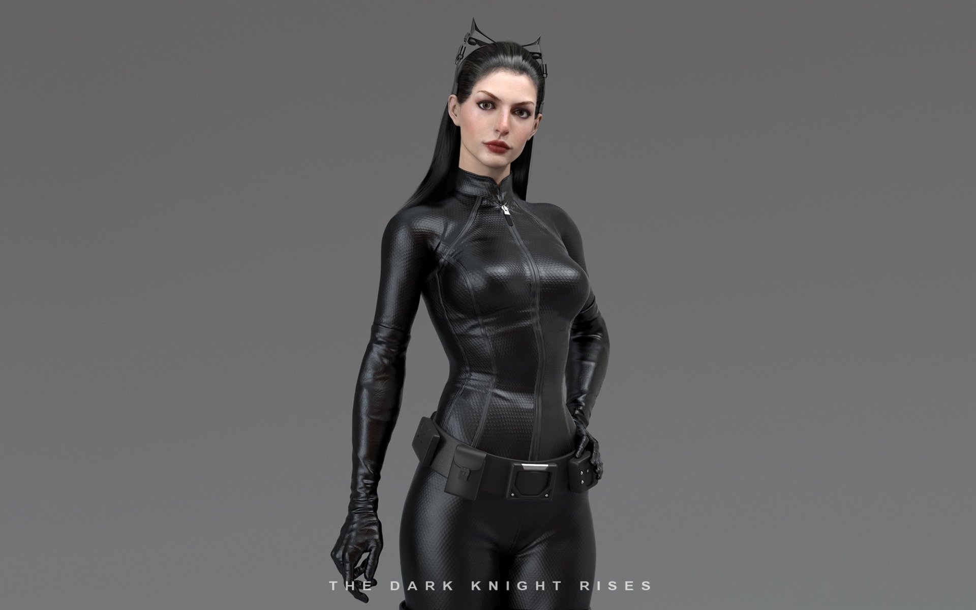 catwoman ragazza supereroe costume orecchie sfondo semplice