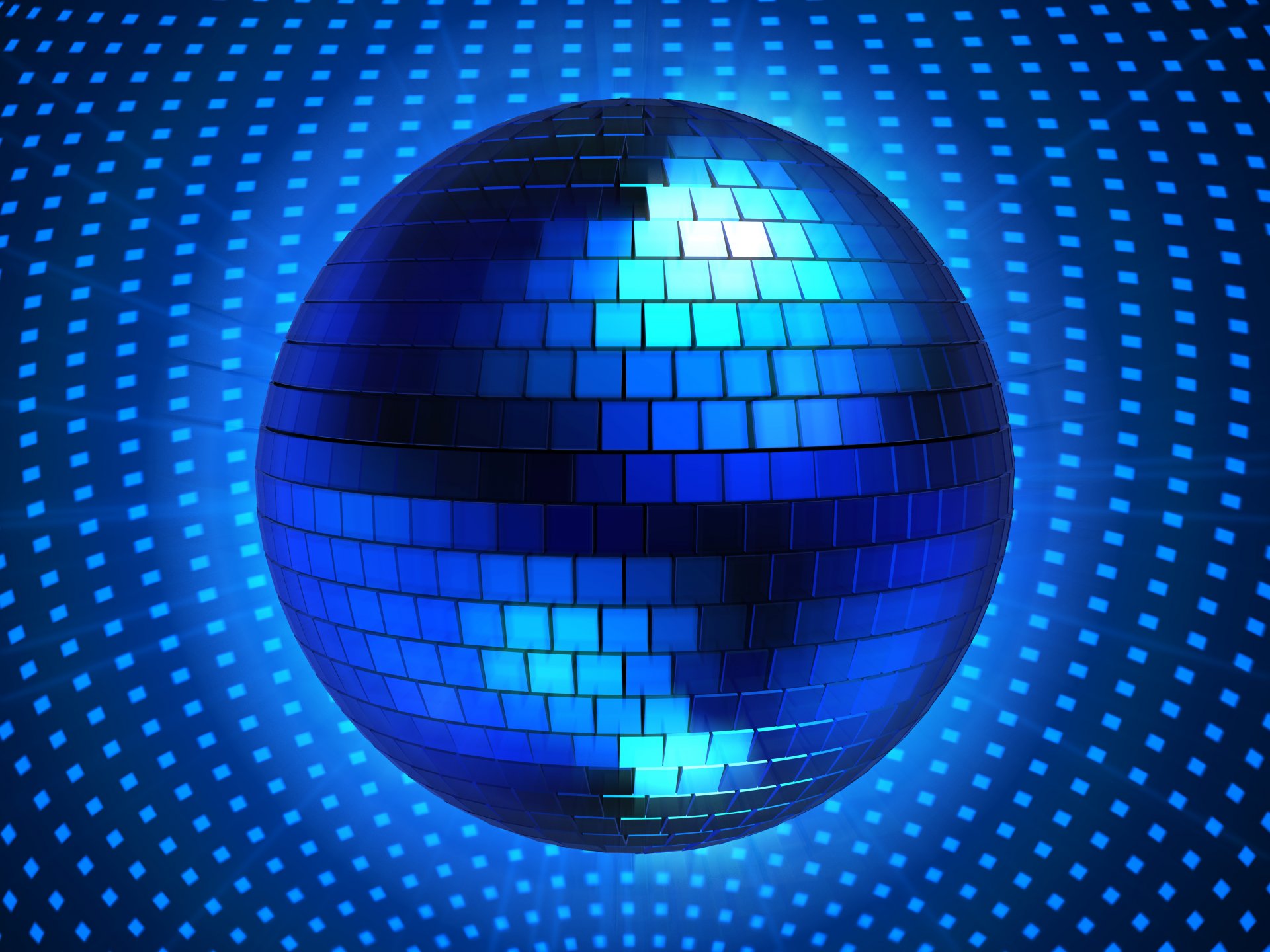 rendering graphics 3d disco ball blue