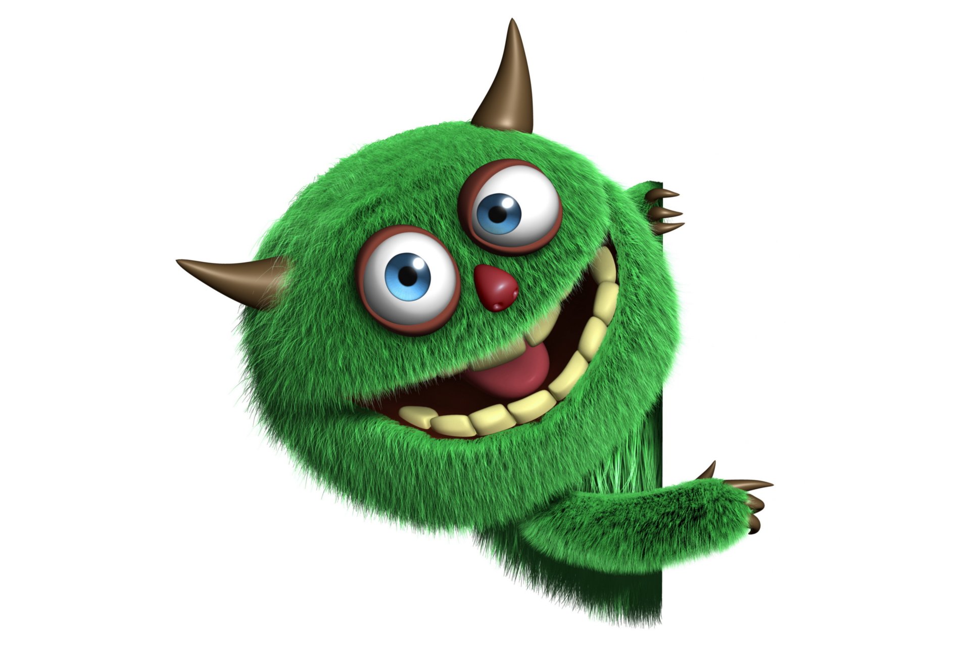 3d monster fluffy face