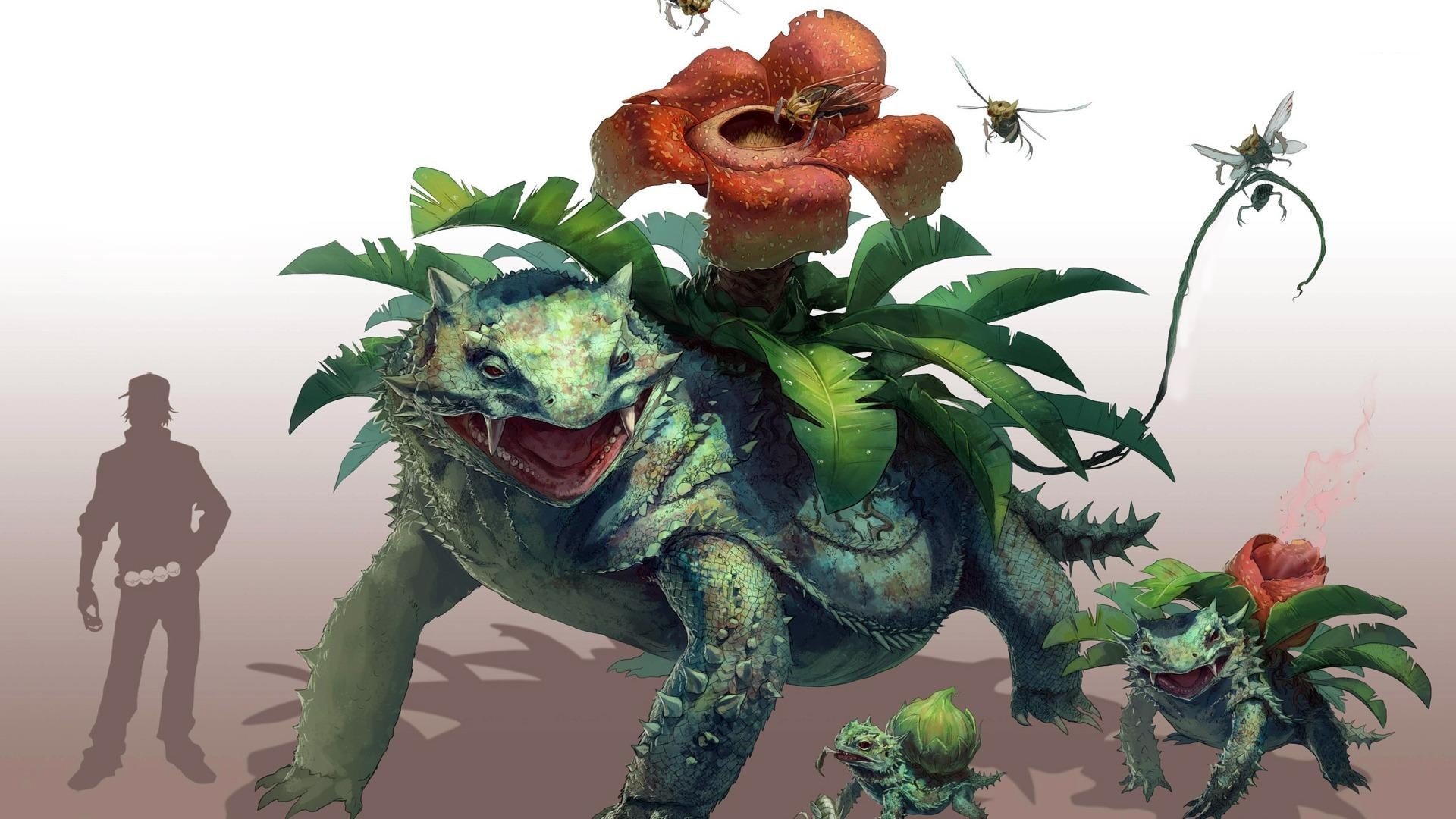 bulbasaur ivysaur venusaur fantasy art art бульбазавр