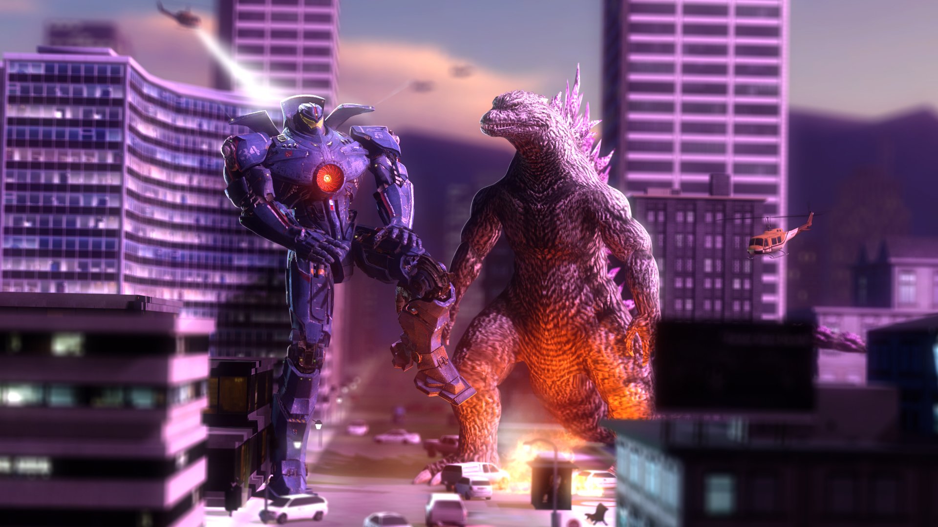 godzilla pacific rim crossover kunst