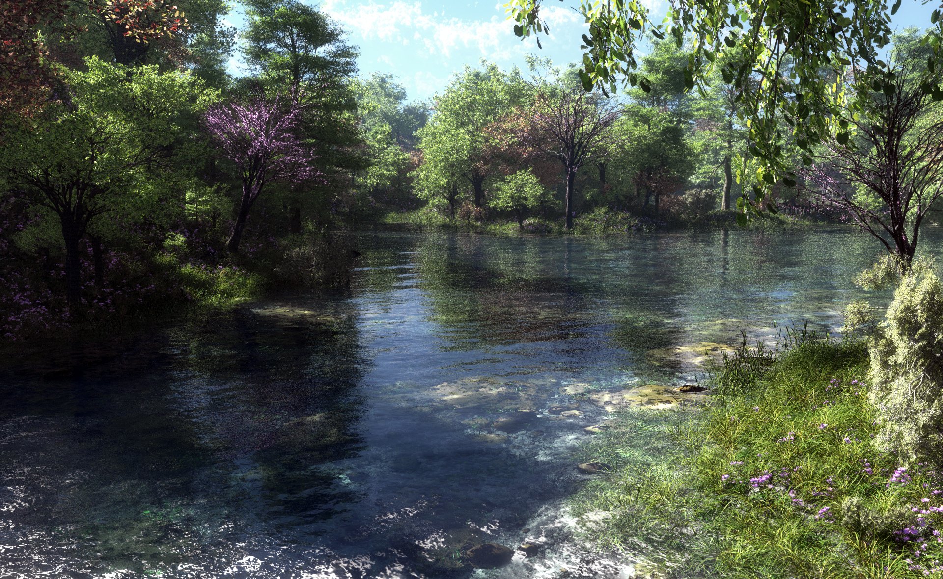 l art la rivière les arbres mon lieu de pêche klontak