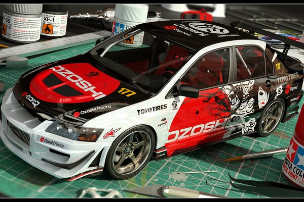 Coloring book mini model mitsubishi evo ix