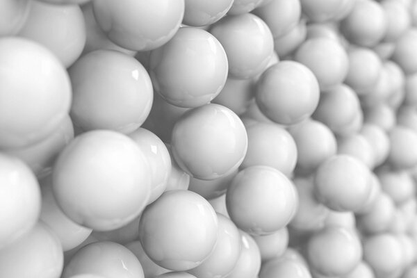 3d photo with white balls