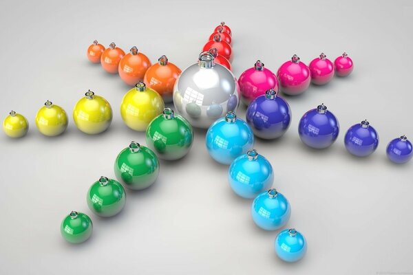 Multicolored star from Christmas balls