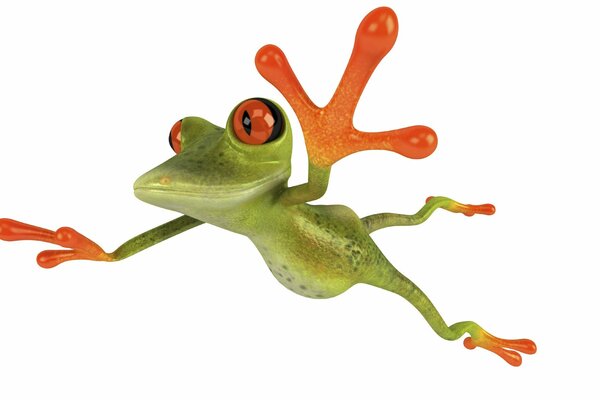 Frog Jump in 3D image for free wallpaper