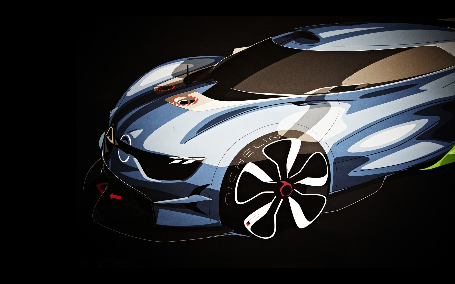 renault alpine a110-50 concept renault alpine front end art art rendering twilight