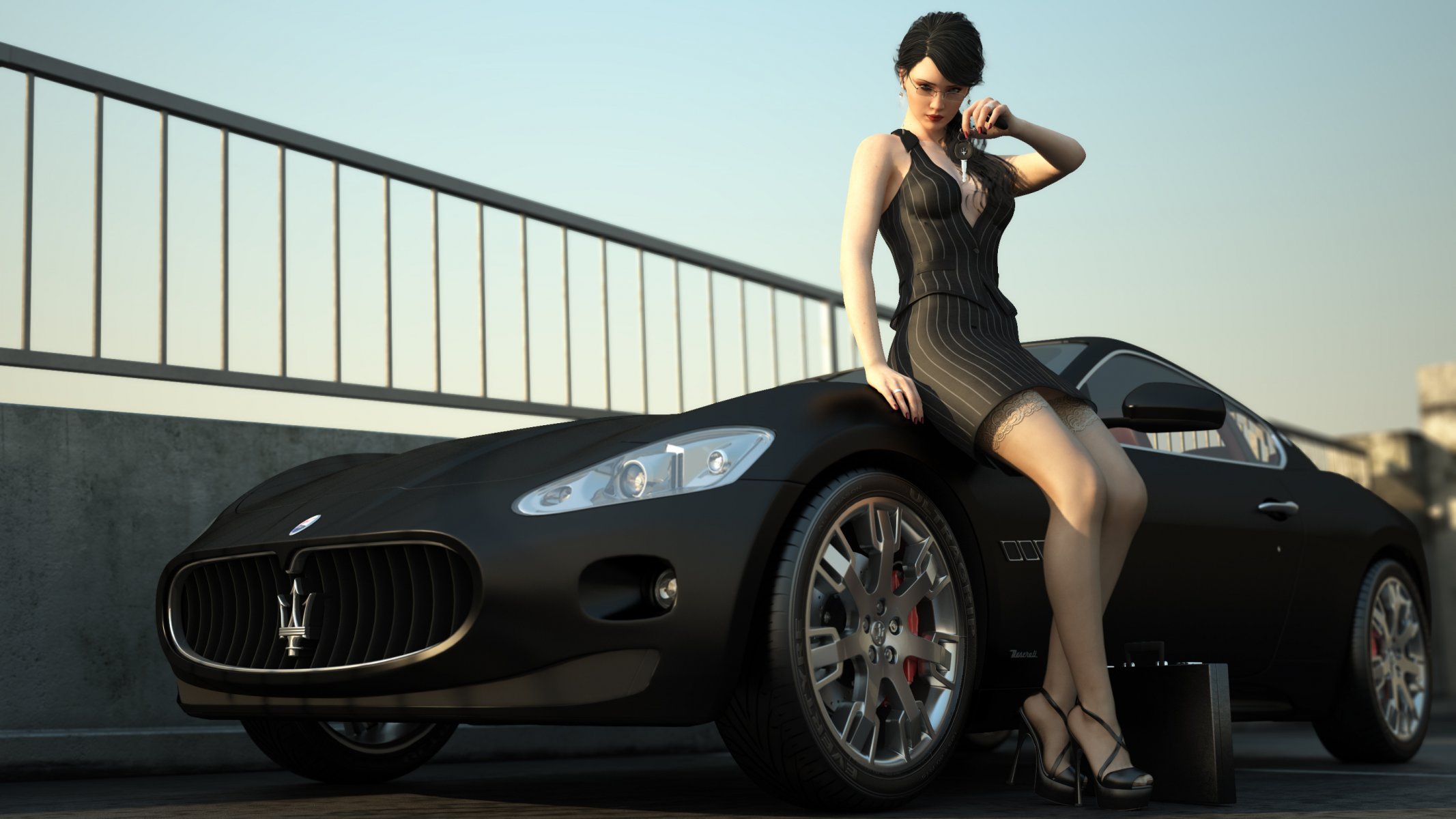 maserati machine girl case dress stockings key