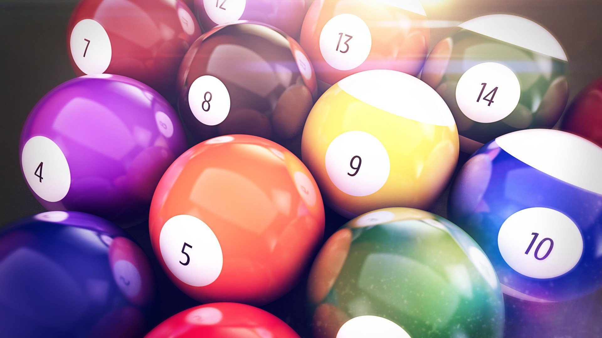 pool balls render 3d