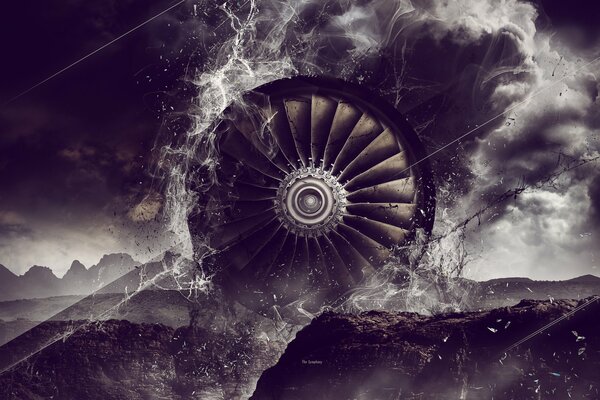 Abstract digital art of the turbine