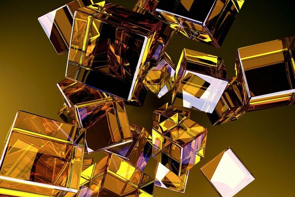 Three-dimensional mirror cubes in space