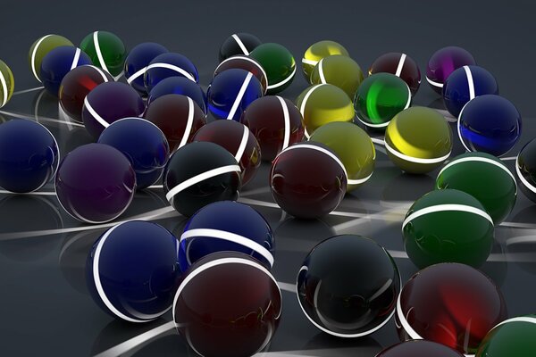 Highlighted spheres on a dark background