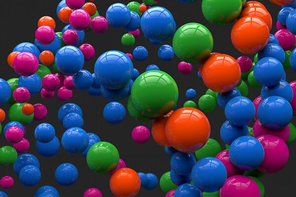 Art of Colored balls in reflection