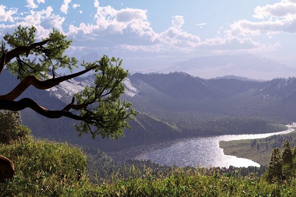 Un paisaje inusualmente hermoso en las montañas