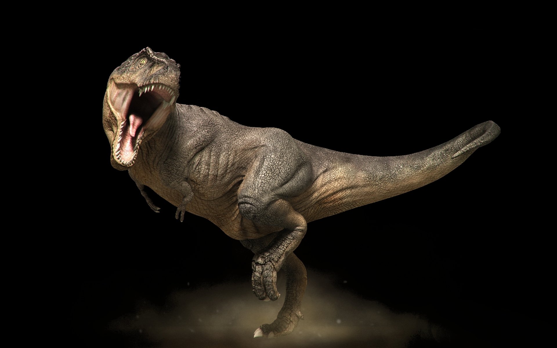 tyrannosaurus rex rack scuro bocca