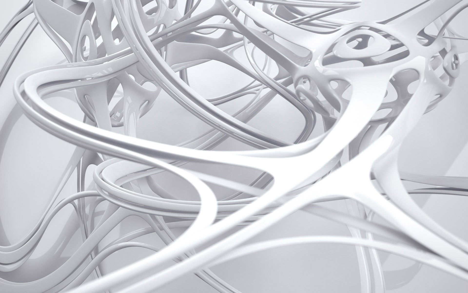 3d abstract line plastic white