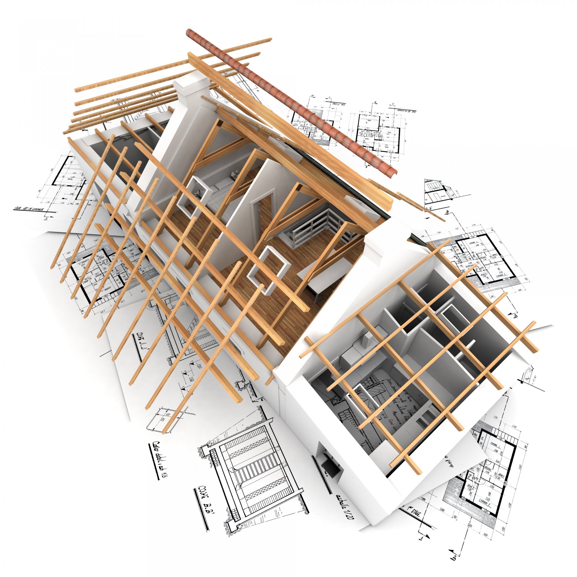 rendu papier peint maison intérieur chambres mise en page plan construction architecture