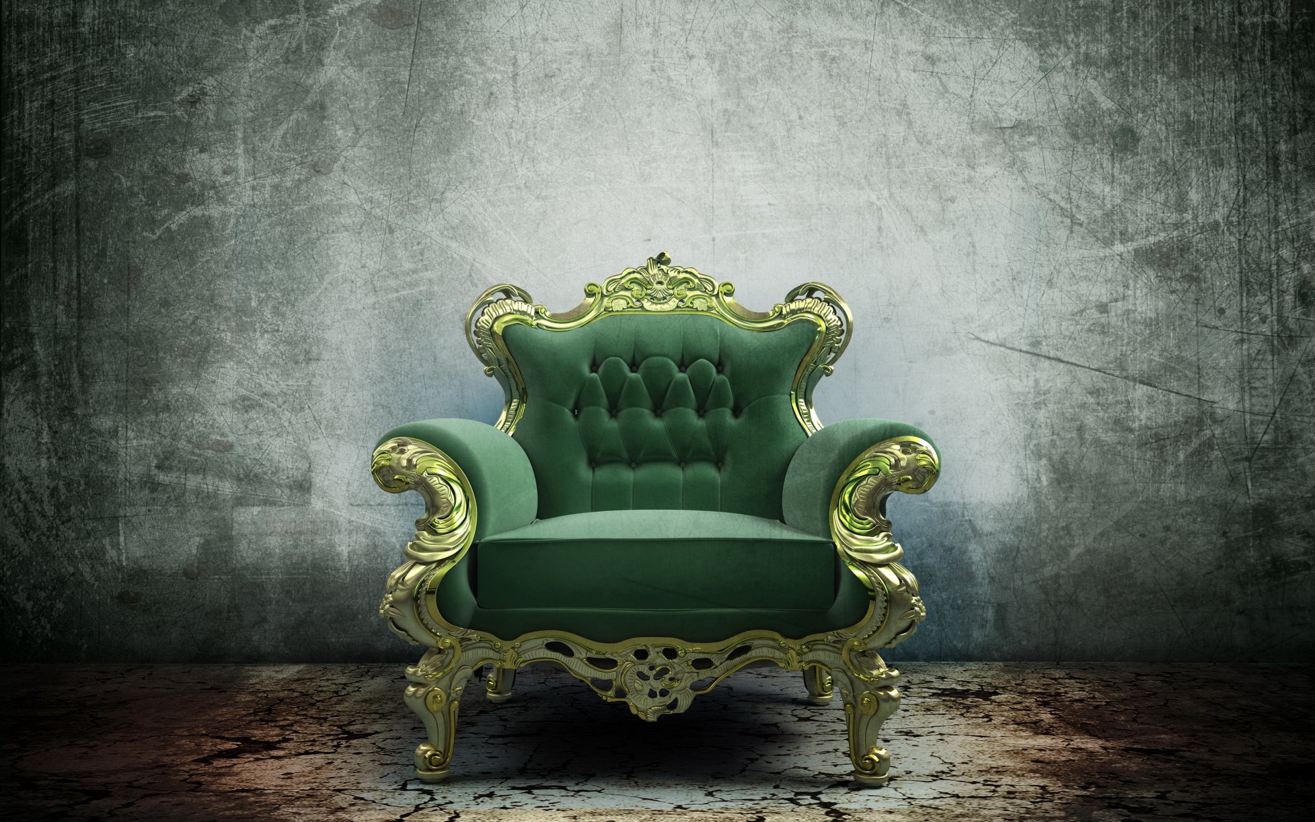 chair armchair furniture throne 3d render