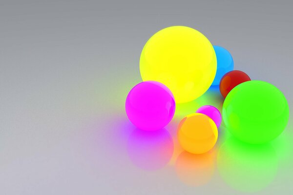 Colored balls of different sizes