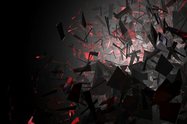 Abstract image of fragments in dark color