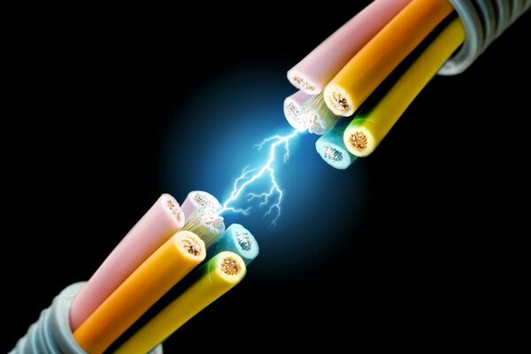 Discharge current between wires 