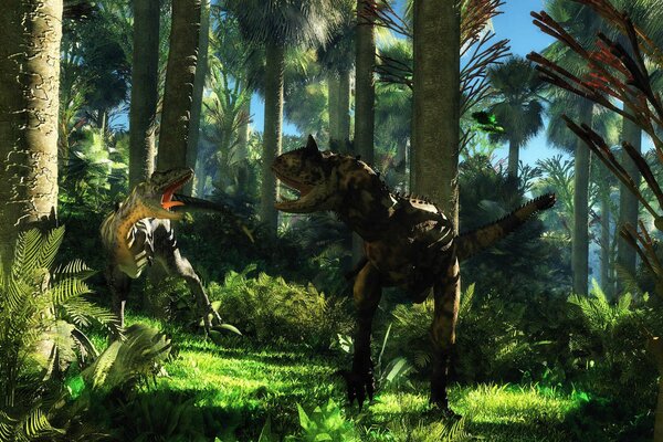 Divergencias de dinosaurios en la jungla