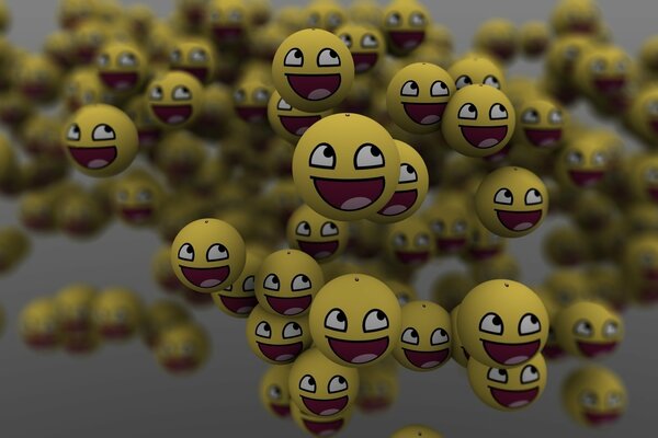 Lots of funny yellow emoticons