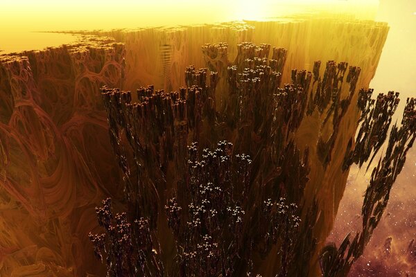 Criaturas fantásticas suben a la cima del cañón