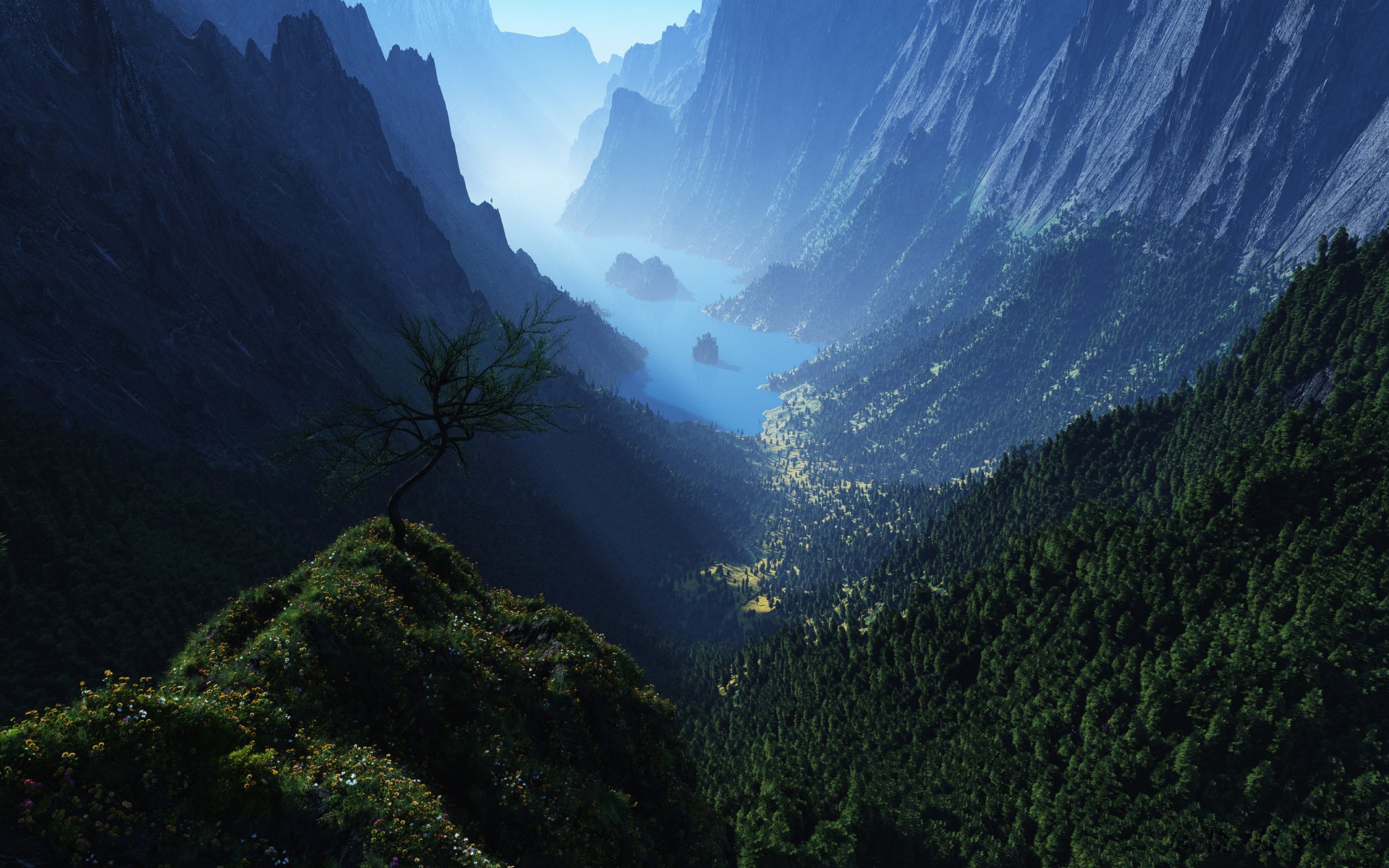 cg mountain forest