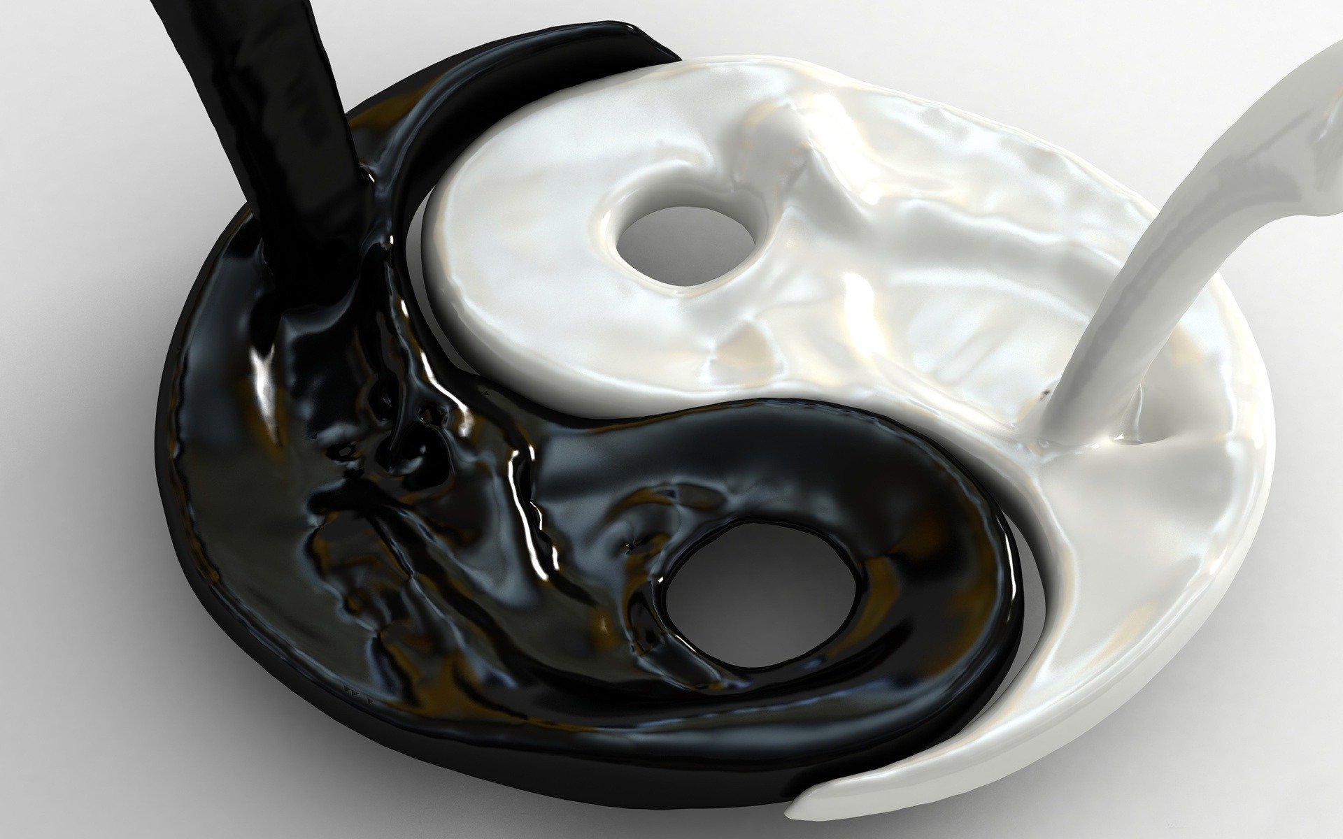 background the liquid white mark yin yang harmony