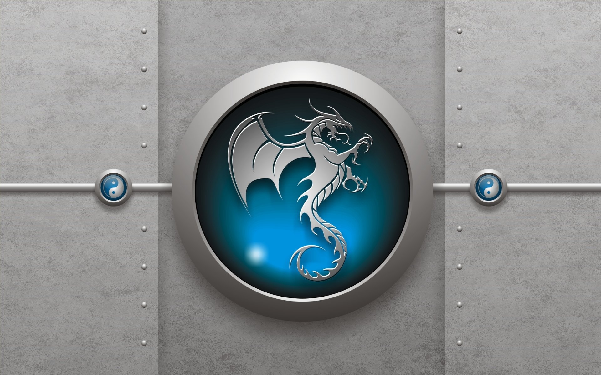 3d le signe le yin le yang le dragon