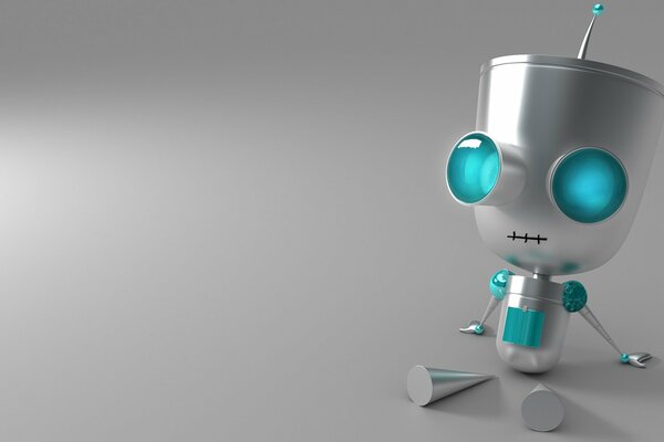 Robot assis avec les yeux et les mains