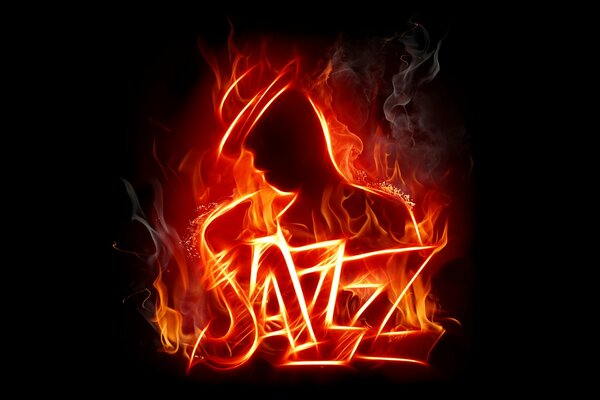 Genre Jazz, Feuer im Jazz, feurige Silhouette