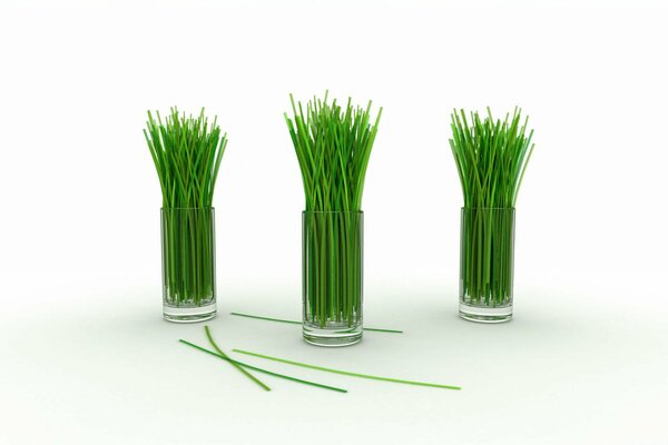 Beautiful photo of lemon grass in glasses