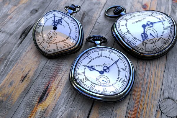 Pocket watches in the amount of three