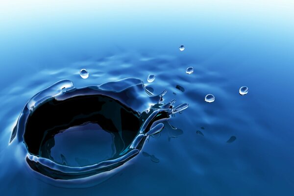 Image of a water drop on the background