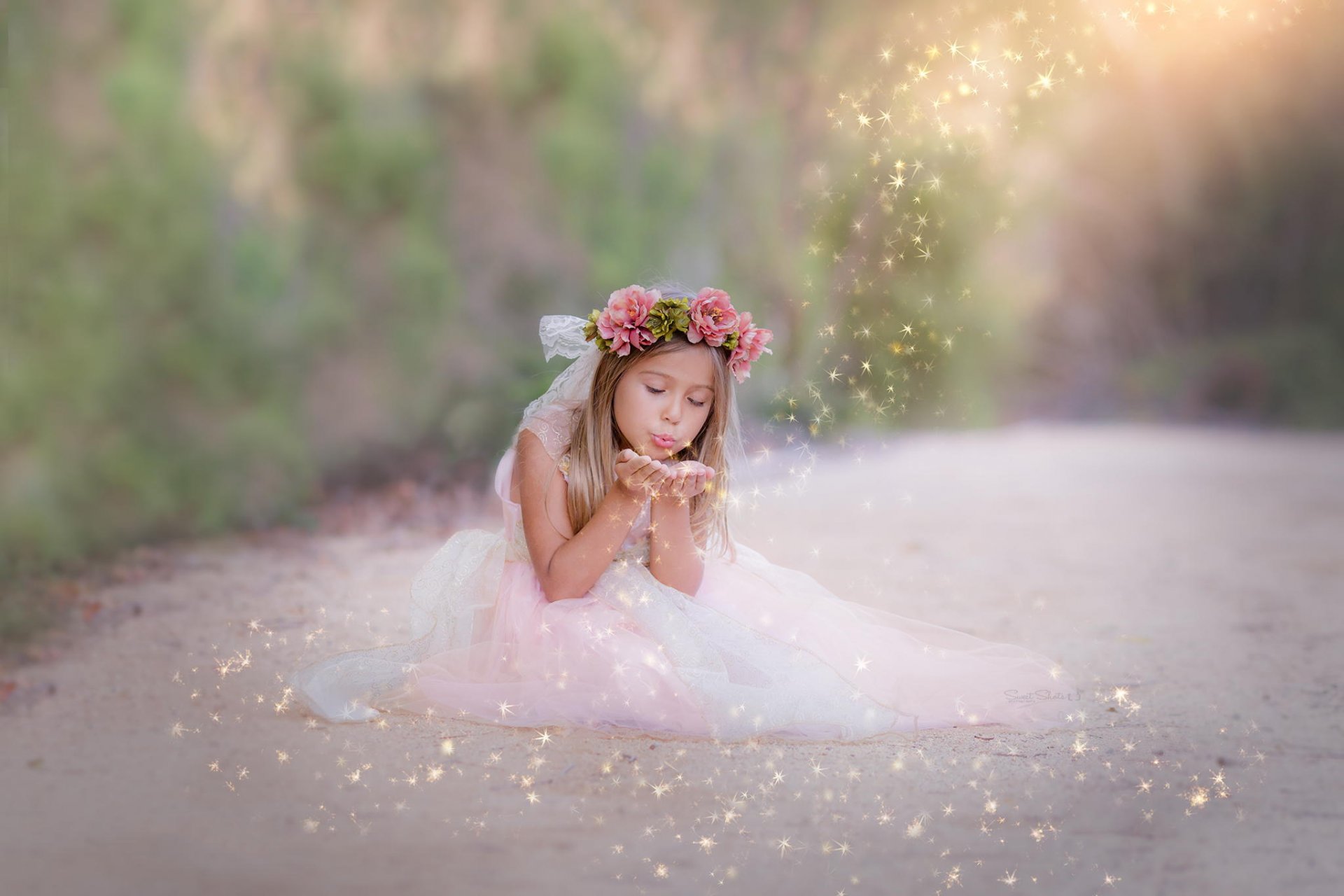 la petite fille l enfant la route la robe la magie de