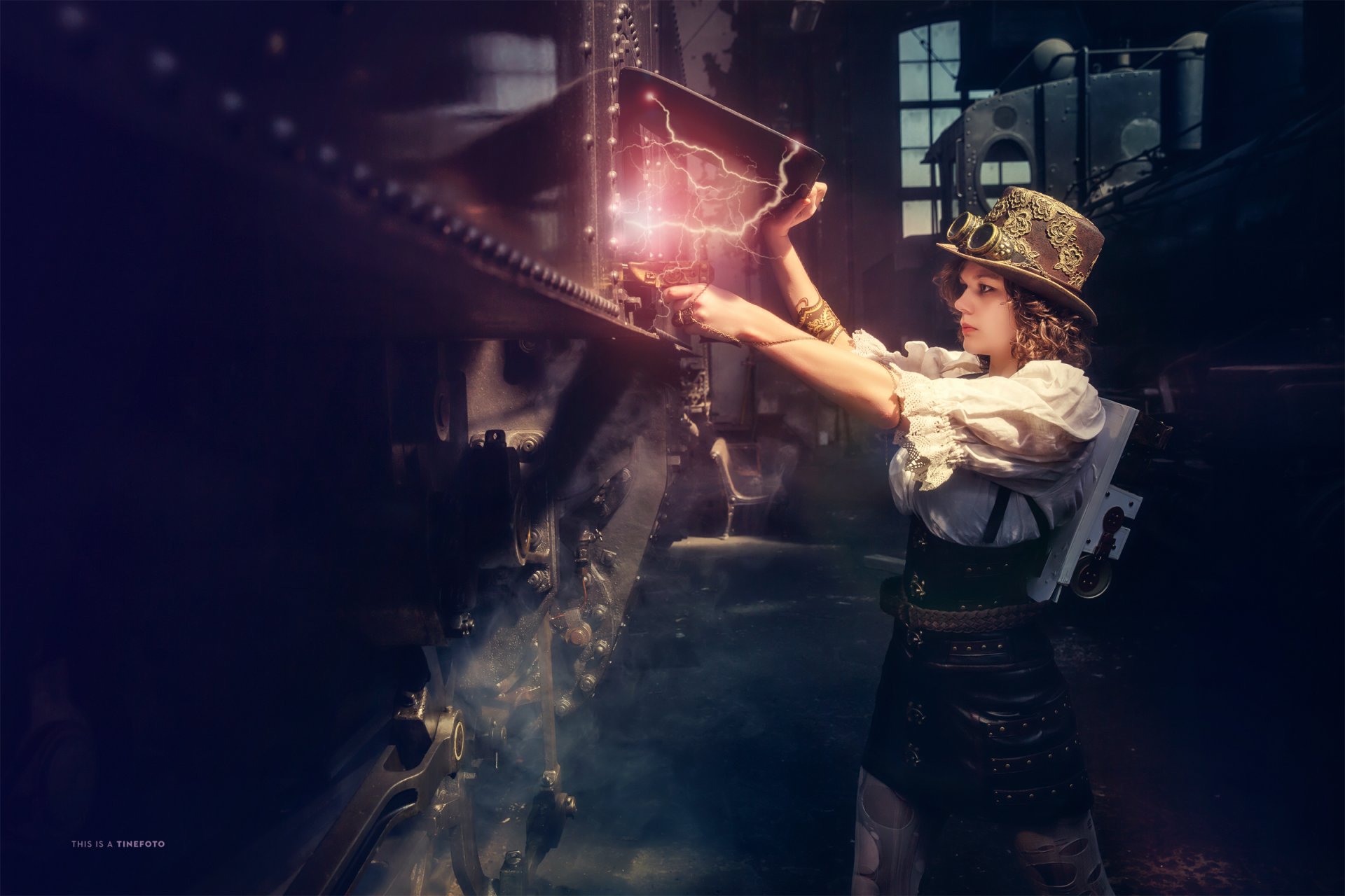 steampunk ragazza scarico creativo