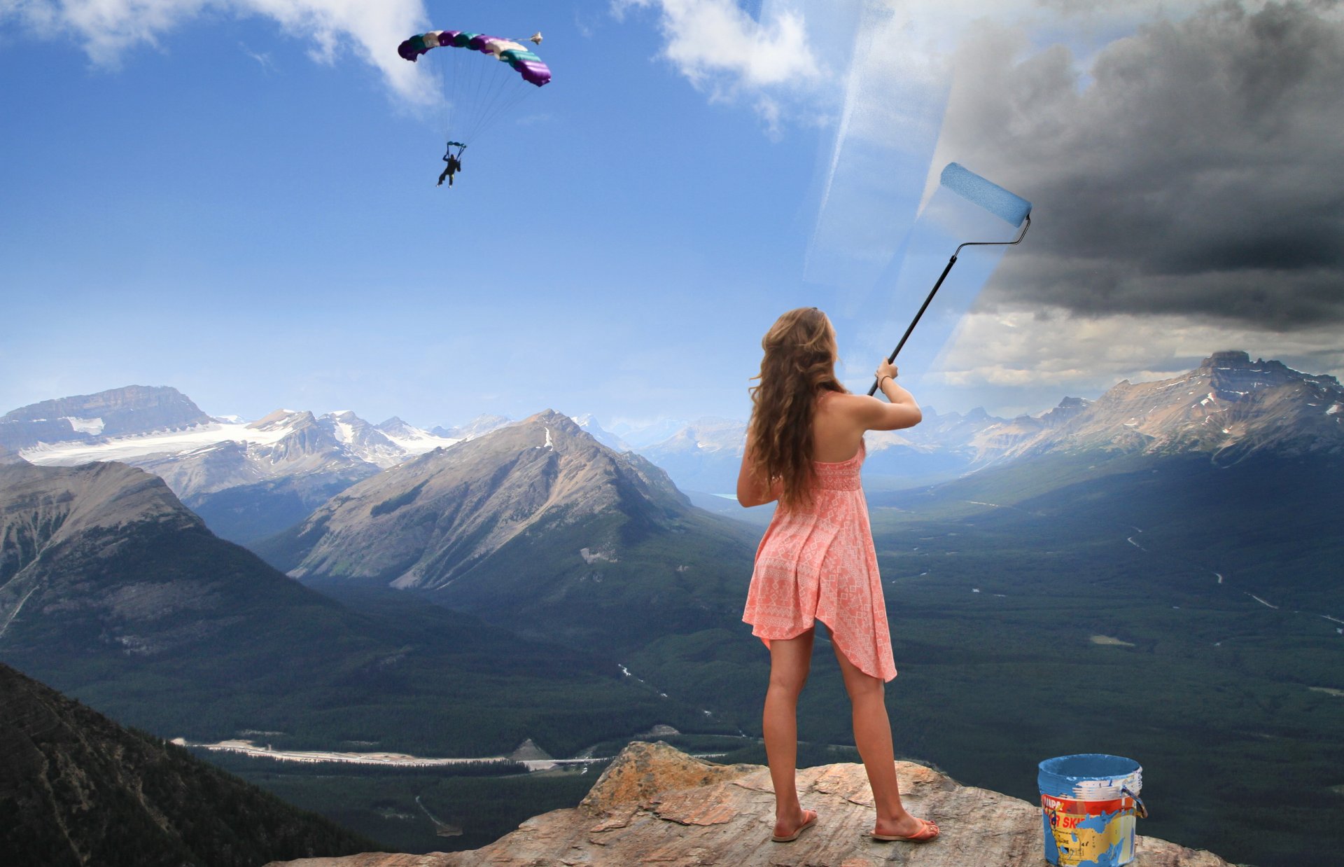 la jeune fille le ciel la peinture