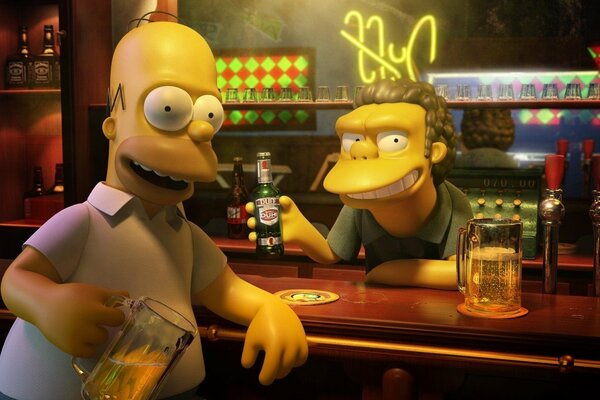 Homer Simpson in una birreria