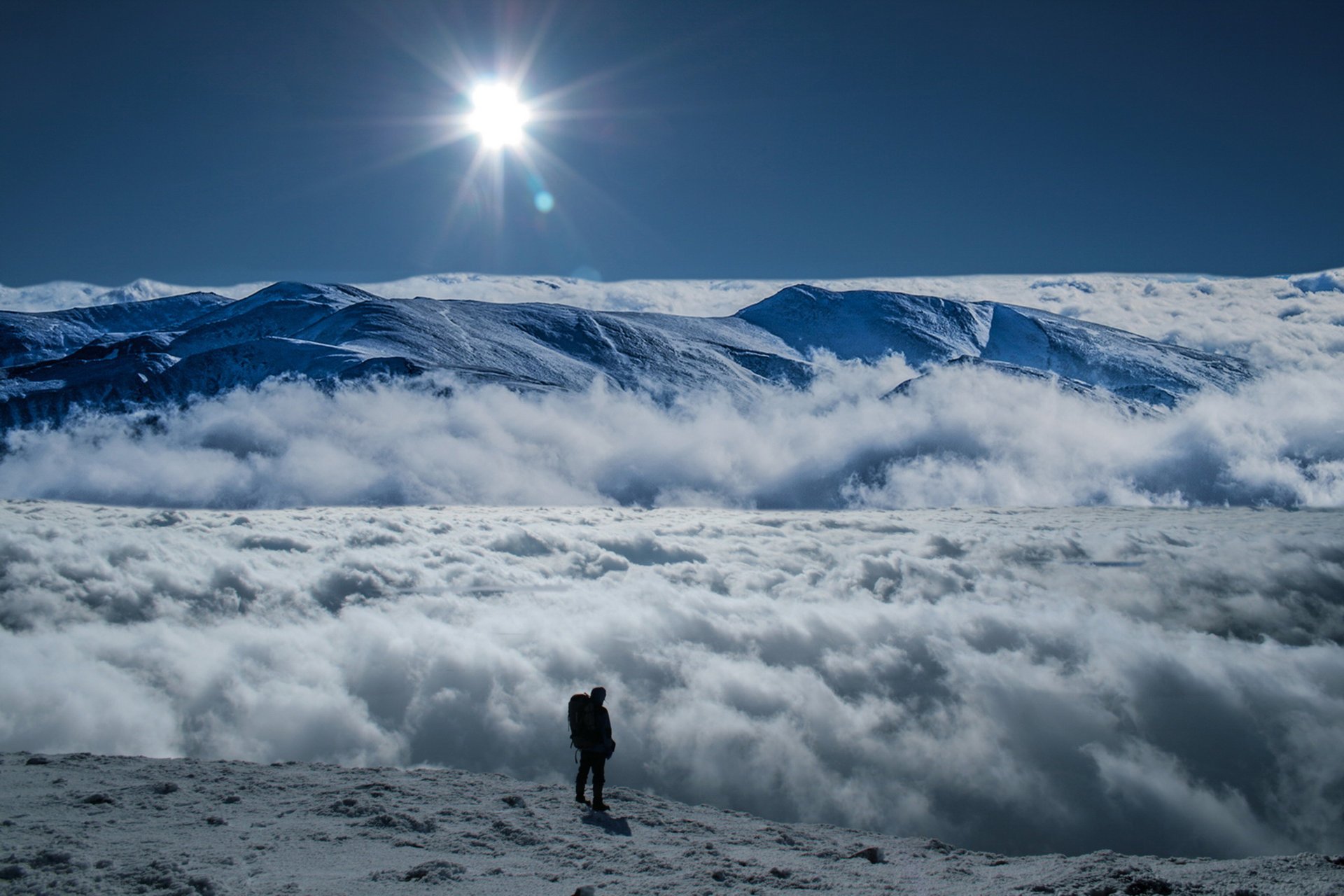 mountain tops height man