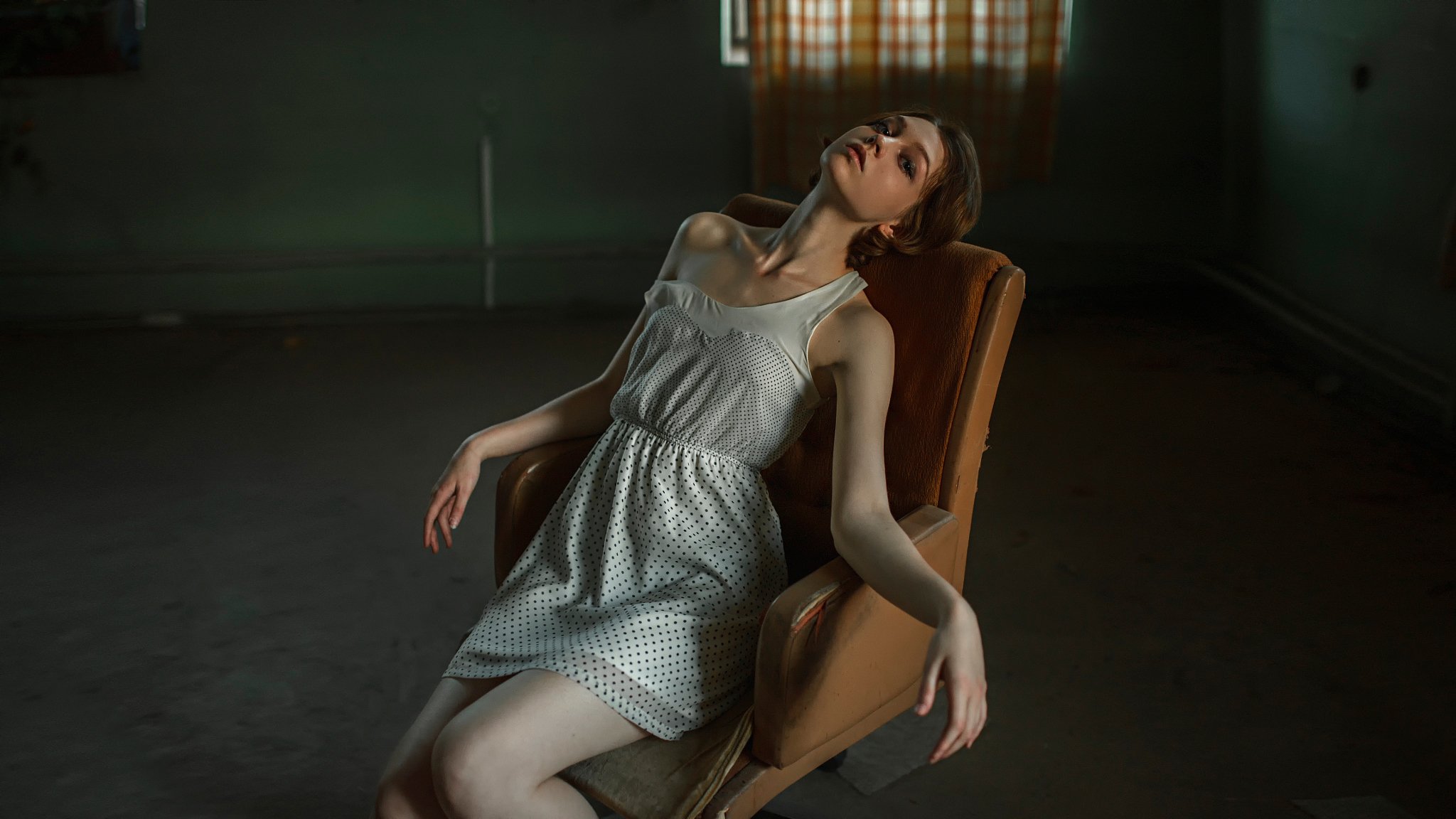 the strange olya ola pushkina girl chair george chernyad ev