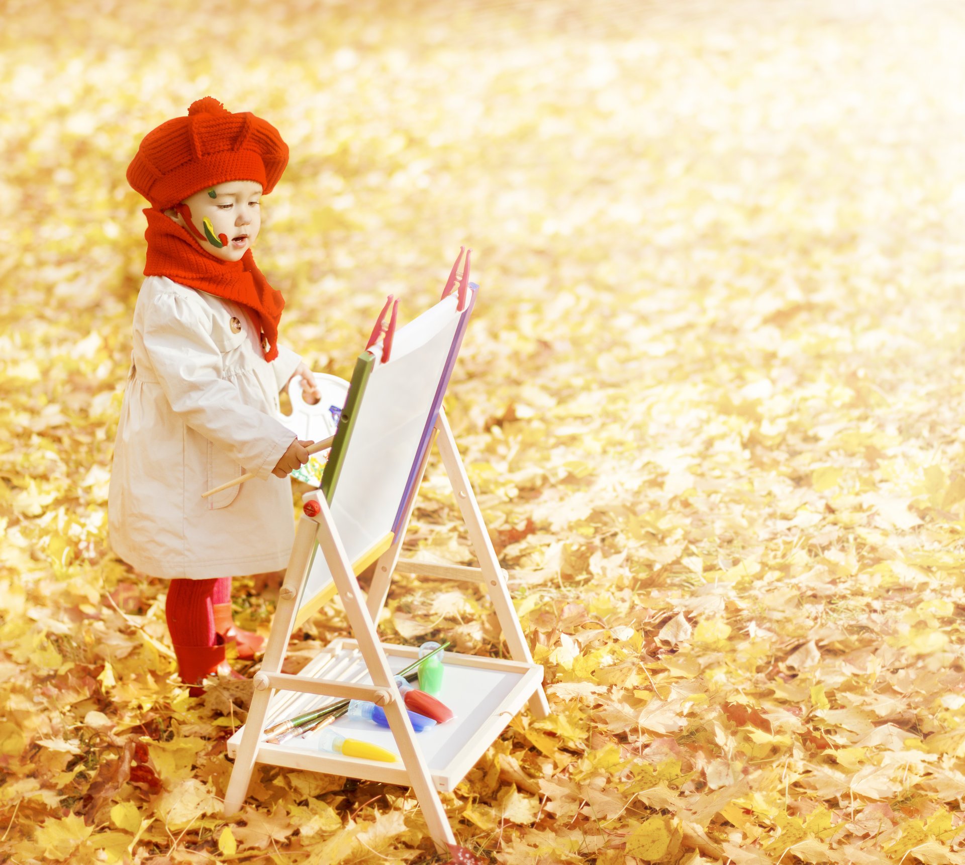 autumn leaves child