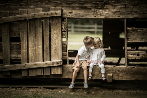 Amistad infantil de niño y niña