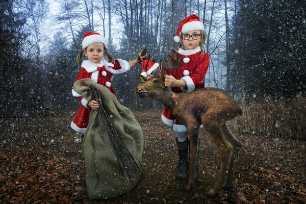 Picture of girls in Christmas costumes