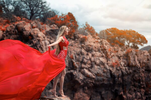 Beautiful girl in an airy dress