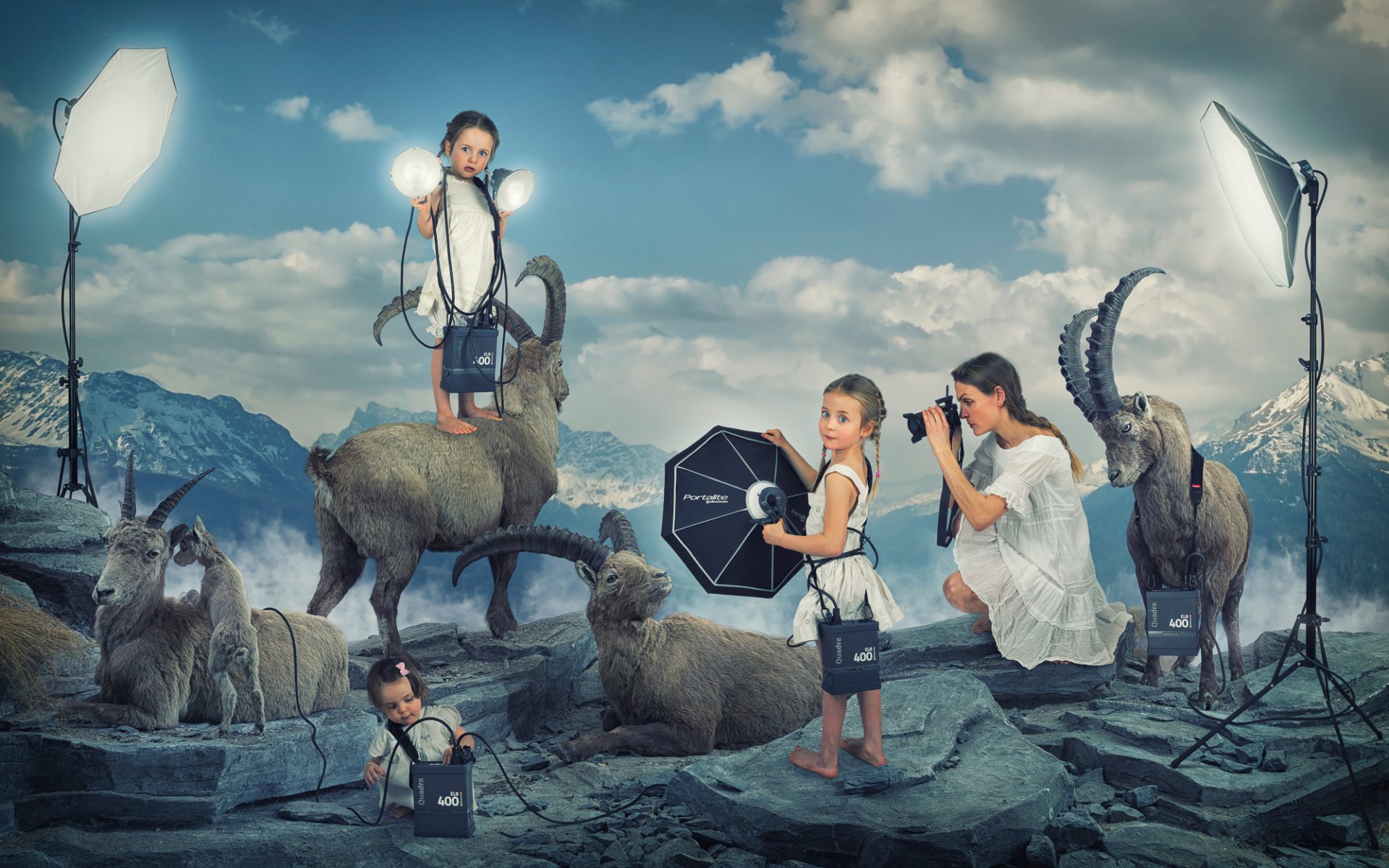 ragazze bambini montagne servizio fotografico