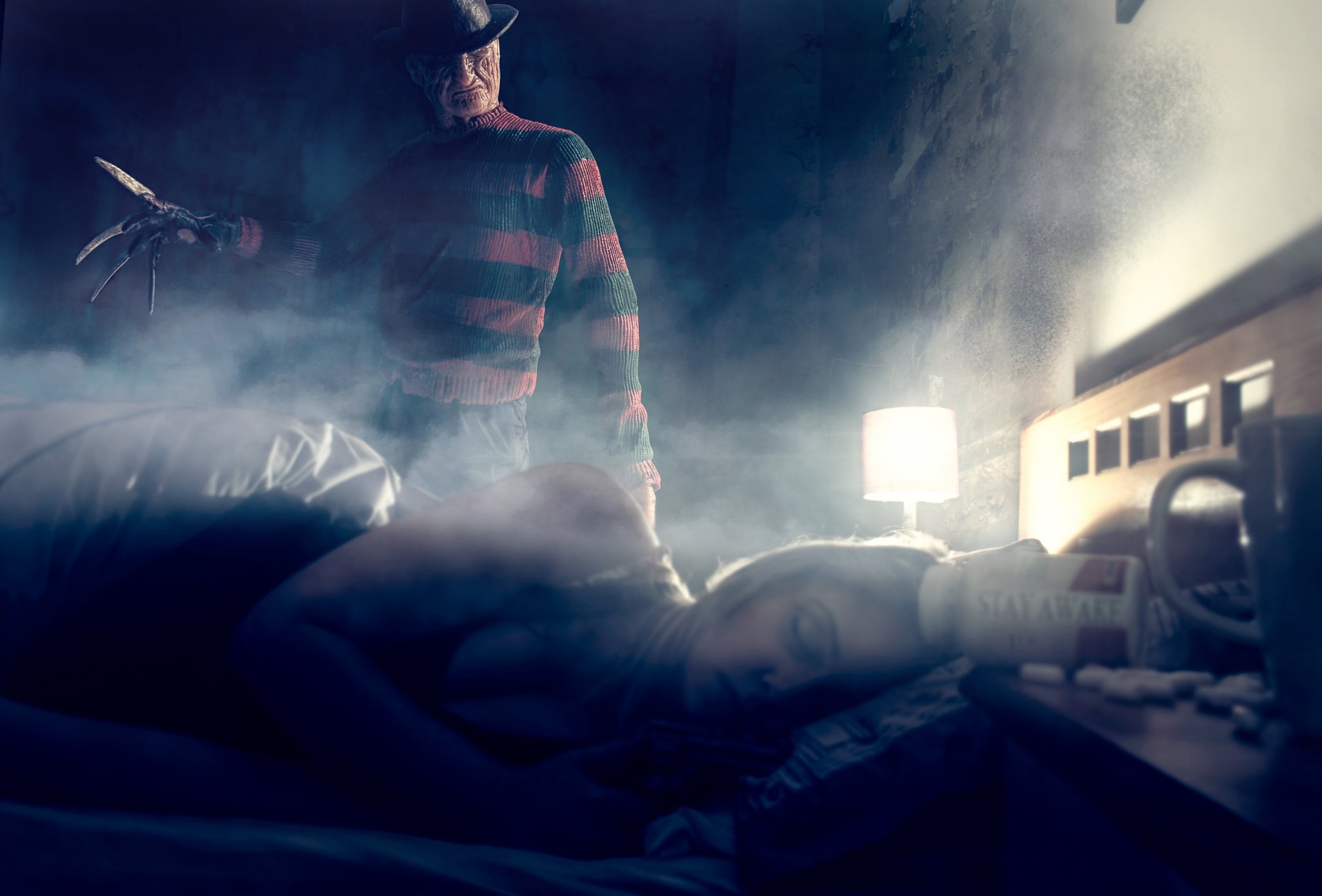 freddy krueger jeune fille sommeil une salle de